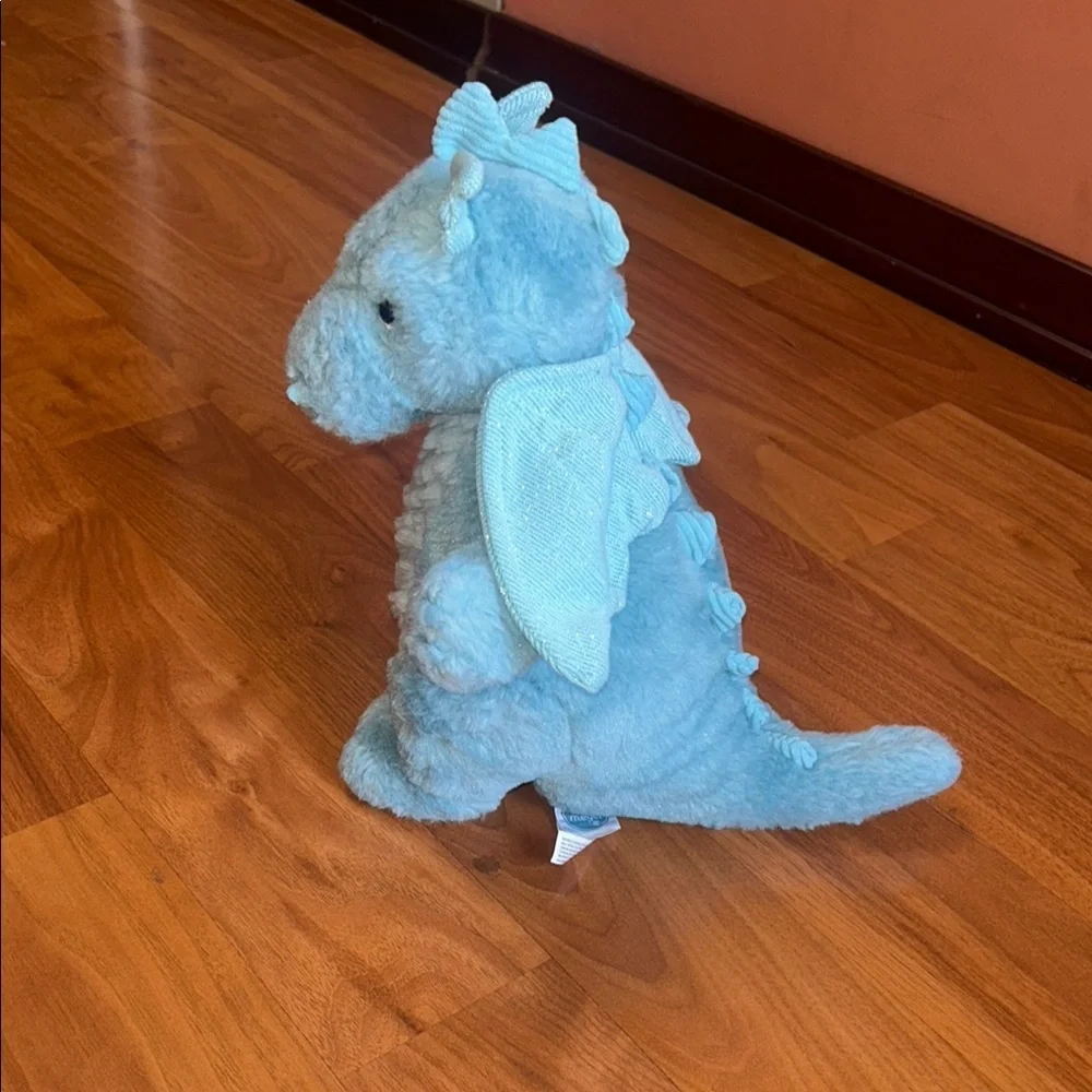 Blue Plush Stuffed Animal with Quilted Texture